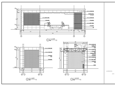 新中式景观钢结构廊架室外书吧 施工图