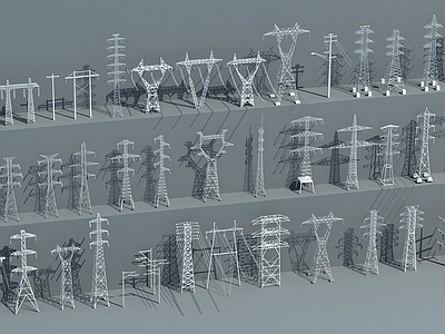 电塔 高压电塔 信号塔 电线塔 电线杆  工业设备