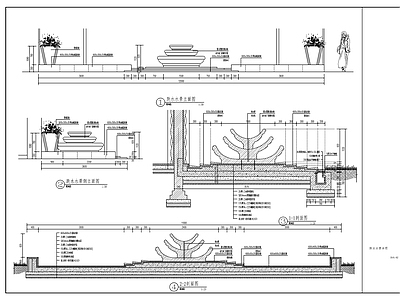 新中式跌水水景雕塑水景 施工图