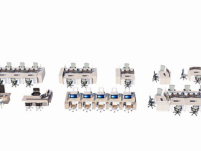 现代办公桌椅组合 公共办公区