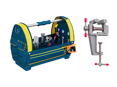 现代工具箱 虎钳 夹钳