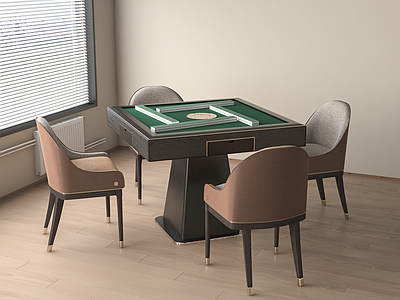现代麻将桌椅 棋牌桌