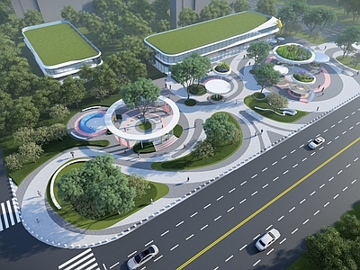 现代街头景观 口袋公园
