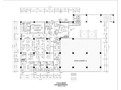 现代办公空间室内装修 施工图