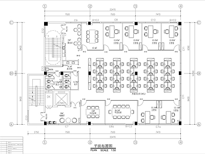 办公室室内装修全套 施工图