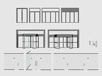 现代玻璃旋转门组合 玻璃大 办公室玻璃 写字楼玻璃大 双开 旋转