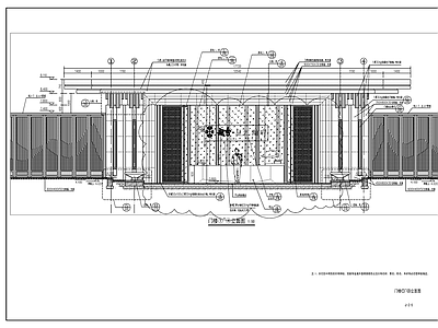 新中式主入口门楼 施工图 局部景观