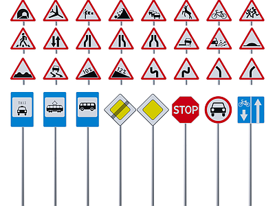 现代路标 路牌 指示标志 交通标志 警示牌 交通配件 交通 普通指示牌