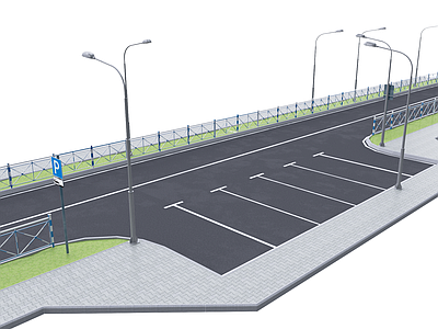现代公路 道路 交通岗 停车场
