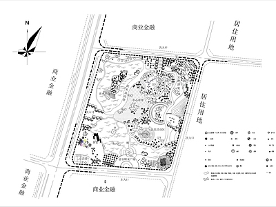 综合性公园绿化景观平面图