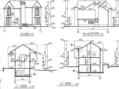 农村自建房别墅建筑 施工图