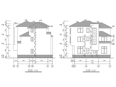 农村自建房别墅建筑 施工图