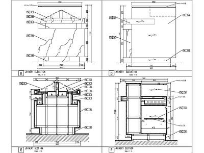 面包柜背景柜节点 施工图 柜类