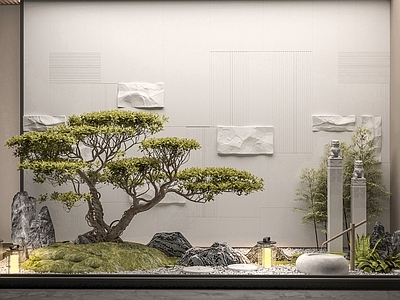 新中式景观造景 景观小品 假山景观