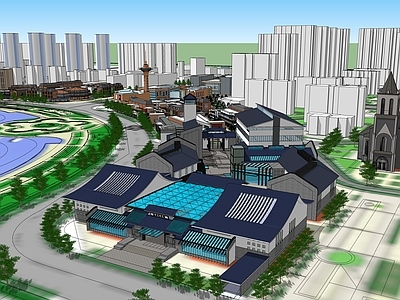 现代城市鸟瞰图规划