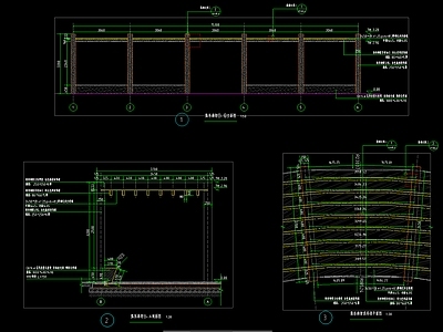 弧形廊架 施工图