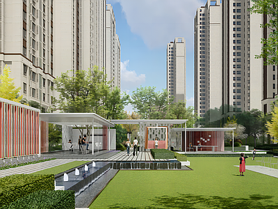 现代小区景观 住宅景观
