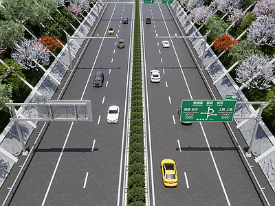 现代高速公路 高速 护坡 路障 边坡 交通 交通标志