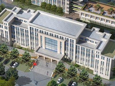 办公楼建筑 施工图 效果图