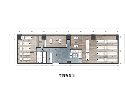 300平米瑜伽健身工作室平面布置图 工装平面图
