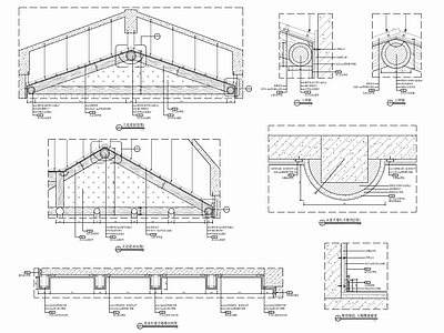 斜屋顶仿木纹水泥直塑假梁节点详图 施工图