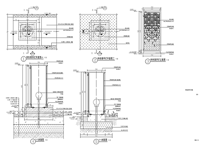 新中式特色草坪灯 施工图
