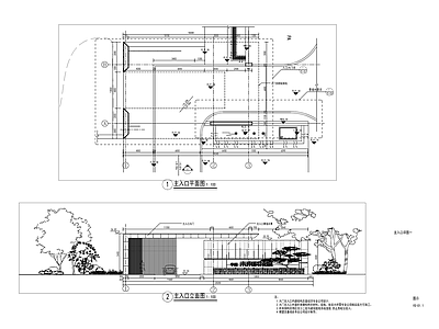 新中式小区入口 施工图 局部景观
