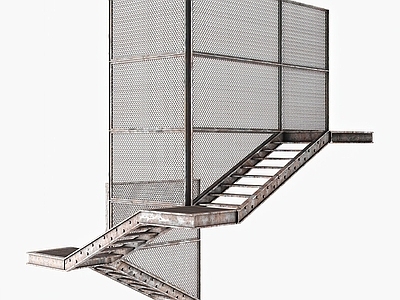 工业风金属楼梯 扶手