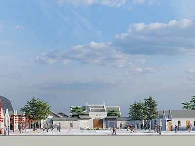 中式传统建筑广场规划