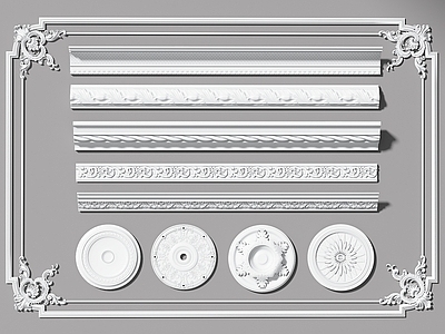 欧式石膏线 灯盘 雕花 角花 雕花线条 角线 装饰线条 圆盘 灯座