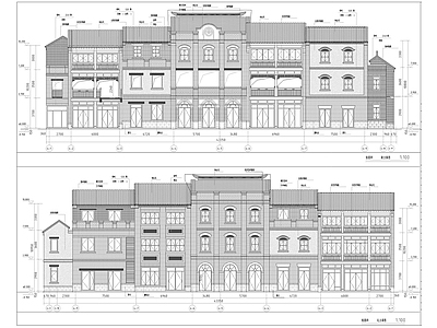 中式仿古商业街建筑 施工图