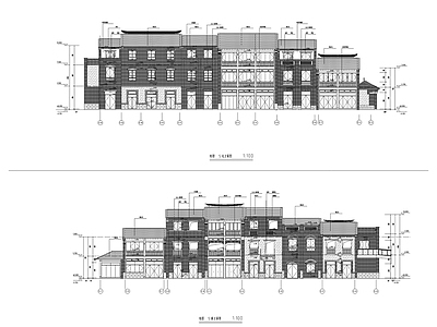 中式仿古商业街建筑 施工图