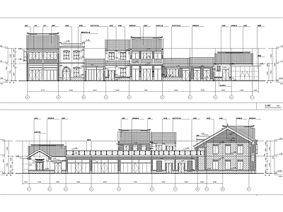 中式仿古商业街建筑 施工图