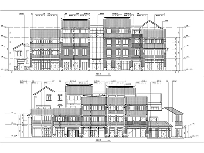中式仿古商业街建筑 施工图