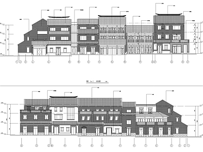 中式仿古商业街建筑 施工图