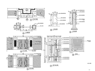庭院小院入口铁艺门 施工图 通用节点 门节点