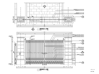 景观铁艺门 施工图 通用节点 门节点