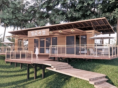 现代度假木屋 民宿建筑 木屋 研学教室 餐饮建筑 半坡茶社 咖啡厅建筑