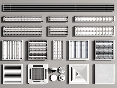 现代格栅灯 栅格灯 空调出风口 排气口 铝扣板 出风口 中央空调