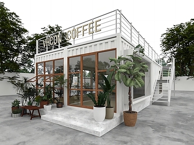 现代集装箱奶茶店 咖啡店