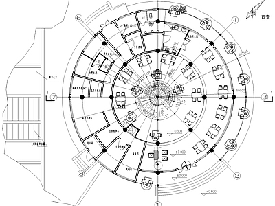 圆形餐厅饭店仿古建筑 施工图