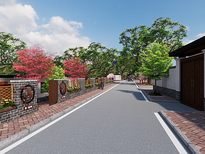 现代乡村街道