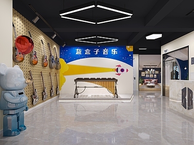 现代乐器店大厅