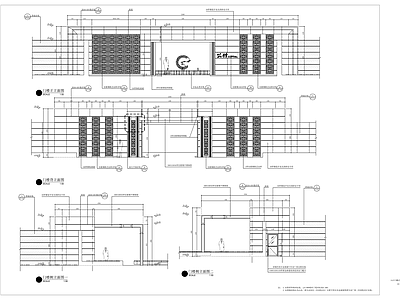 新中式小区主入口门楼 施工图 局部景观