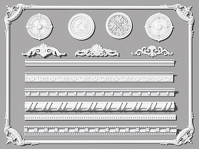欧式石膏线 灯盘 雕花 角花 雕花线条 角线 装饰线条 圆盘 灯座
