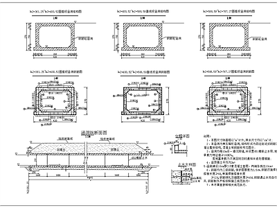 穿路混凝土箱涵洞结构配筋 施工图