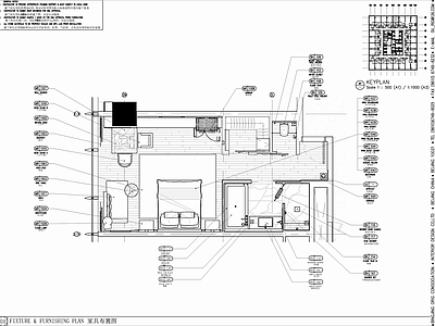 HBA酒店标准大床房客房平立面 施工图 客房