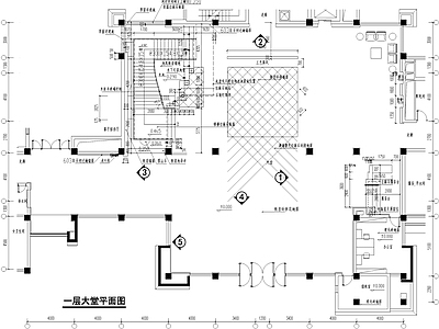 宾馆酒店公区大堂 施工图