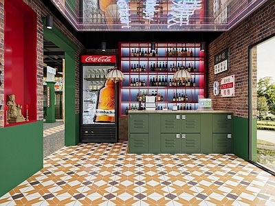 现代港式复古茶餐厅收银台