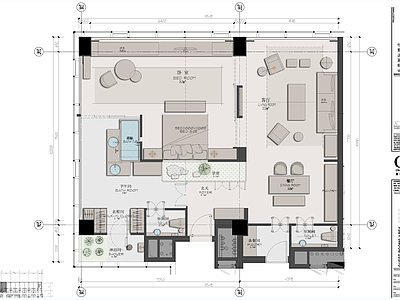 120㎡星级酒店行政套房 施工图 客房